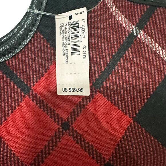 Victoria's Secret Plaid Tote Bag NWT Sherpa VS Logo, Weekender, red black tartan - Picture 3 of 12